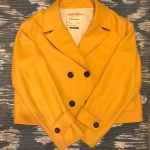Yellow Cropped Pea Coat